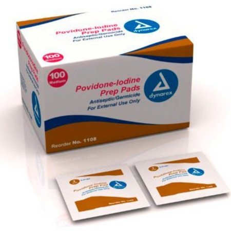 Kemp Usa Povidone Iodine Prep Pad Medium, 100 PCS 11-049